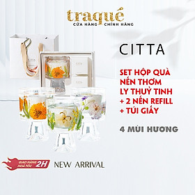 Set hộp quà sinh nhật nến Citta trang trí làm thơm phòng khu vườn cổ tích + 2 nến refill