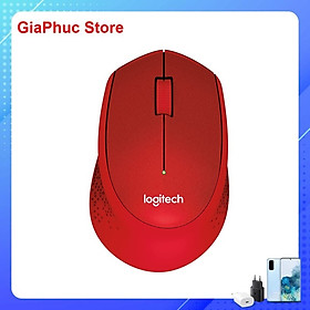 Hình ảnh Chuột không dây LOGITECH M331 Red Cổng USB - Hàng chính hãng