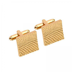 5X 2x Square Cufflinks Quality Durable Carved Pattern for Wedding Shirt Golden
