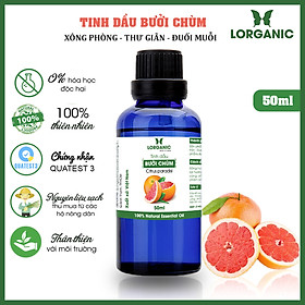 Tinh dầu bưởi chùm Citrus paradisi Lorganic 50ml/ Hương thơm ngọt ngào, ấm áp/ Tinh dầu thiên nhiên nguyên chất xông phòng, thư giãn tinh thần, giảm chứng mất ngủ, khử mùi hiệu quả/ Thích hợp dùng với đèn xông và máy khuếch tán.