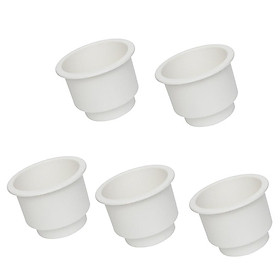 5pcs White No Holes Recessed Cup Drink Holder for Marine Boat Car RV