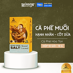 LION CAFE - Cà phê hòa tan 4in1- Muối Hạnh nhân Cốt dừa - Hộp 180g (10 gói x 18g)