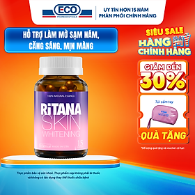 [Hộp 15v] Viên Uống Trắng Da Ritana Ecogreen Chứa Glutathione Mờ Sạm Nám, Chống Nắng Cho Da