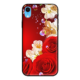 Ốp lưng kính cường lực cho iPhone XR HOA HỒNG 3 - Hàng chính hãng