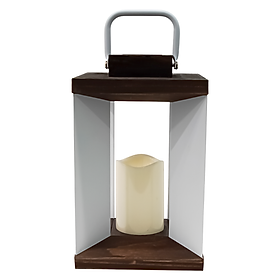 Mua Đèn Lồng Sắt WOODY Màu Trắng W18xD18xH30Cm |Index Living Mall| Nội Thất Thái Lan