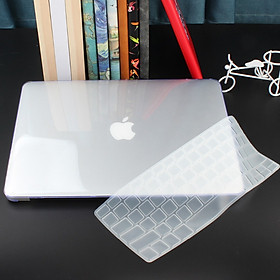 Mua Combo ốp kèm phủ phím màu Trong cho các dòng Macbook (ốp có hở logo Táo)