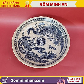 Đĩa bồng thờ, mâm bồng thờ bày ngũ quả men rạn Cao Cấp- Gốm Sứ Bát Tràng- Gốm Minh An