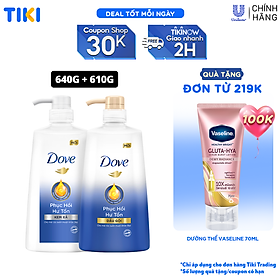 Hình ảnh Combo Dove Phục Hồi Hư Tổn Dầu Gội 640g + Kem Xả 610g