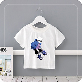 Áo thun cho bé in hình game Undertale Sans siêu ngầu đủ size từ 10Kg - Áo phông tay cộc cổ tròn Gokis shop 309 310