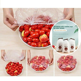 Mua Set 100 Màng Bọc Thực Phẩm Túi Gấu Có Chun Co Giãn Tái Sử Dụng