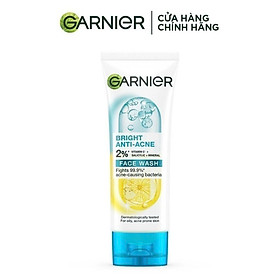 Sữa rửa mặt 3-trong-1 giảm mụn & sáng da Garnier Bright Complete Anti-Acne Foam 100ml