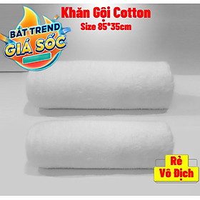 Set 2 khăn gội quấn đầu 100% Cotton, Mềm Mại và Siêu Thấm Hút Nước, màu trắng khách sạn