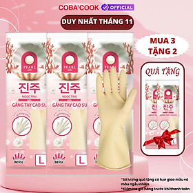 Mua  Mua 3 Tặng 2  Bộ 3 Đôi Găng Tay Cao Su Ngọc Trai Tay Lửng Size L