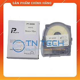 Nhãn in MAX PT-509W - Chữ đen nền trắng 9MM x 16M - Dùng cho máy in ống MAX [Hàng nhập khẩu]