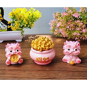 Mua Bộ tượng Kỳ Lân màu hồng - tặng kèm 50 xu vàng may mắn