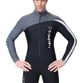 Men's Snorkeling Suit Long Sleeve One-Piece Swimsuit Rashguard Anti-UV Lycra  Zipper Surf Clothing