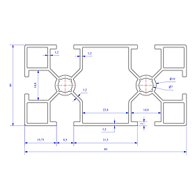 Mua Nhôm định hình 40x80 (LWA-480682700-1) - Miễn phí cắt theo kích thước yêu cầu (Giá đã bao gồm VAT)