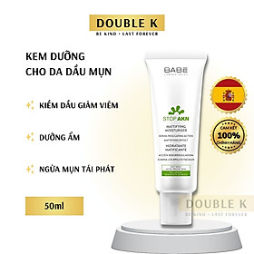 Kem Dưỡng Cho Da Dầu Mụn BABE Stop AKN Mattifying Moisturiser - Kiềm Dầu, Giảm Mụn - Double K