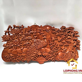 Mua Tranh gỗ phu thê viên mãn kích thước dài 100 cm x rộng 50 cm x dày 4 cm