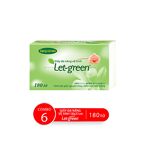 Combo 6 Bao Giấy Vệ Sinh Đa Năng LET-GREEN 18*21cm, 180 Tờ/Bao