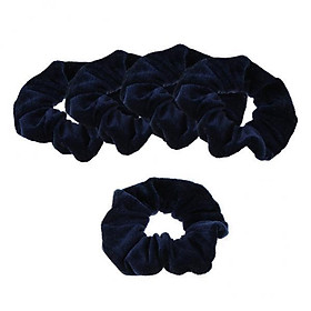 2x5 Pieces Velvet Hair Scrunchies Elastic Hair Band Soft Bobble Hair Ties  Navy Blue