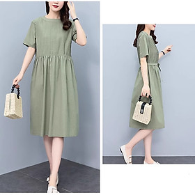 Đầm suông nữ - váy suông Linen cổ tròn dáng rộng ngắn tay, chất liệu Linen cao cấp, phong cách nữ trẻ trung Đũi Việt