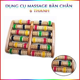 Massage Bàn Chân 6 Thanh Bằng Gỗ Và Cao Su