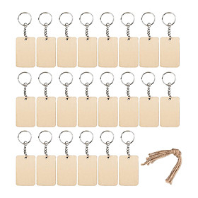 Wood Key Chain Set Keychain Ornaments Pendant for Crafts Key Rings Accessories