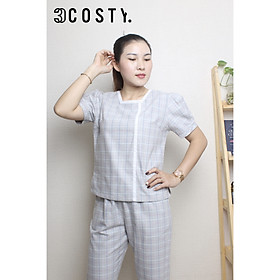 Bộ Đồ Nữ Mặc Nhà, Đồ Bộ Dài, Bộ Đồ Ngủ Thiết Kế Kate Nỉ Áo Phối Quần Dài – 3COSTY. B5KN Nhiều Họa Tiết