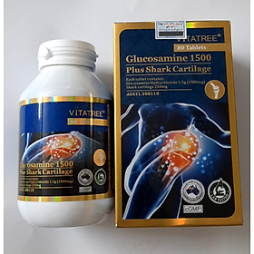 Viên uống bổ khớp Vitatree Glucosamine 1500 plus shark cartilage, lọ 80v