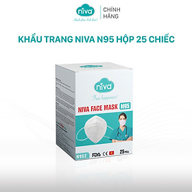 Khẩu Trang Niva N95 Hộp 25 Chiếc Ngăn Giọt Bắn, Lọc Vi Khuẩn, Không Gây Kích Ứng Da, Hàng Chính Hãng Cao Cấp