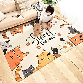 Thảm Chữ Nhật Lớn Lông Cừu Len Siêu Mịn Trang Trí Phòng Ngủ Phòng Khách Họa Tiết Hoạt Hình