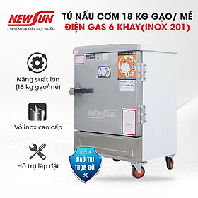 Mua Tủ Nấu Cơm 18 Kg Gạo/ Mẻ Bằng Điện Gas 6 Khay Nhập Khẩu NEWSUN - Hàng Chính Hãng
