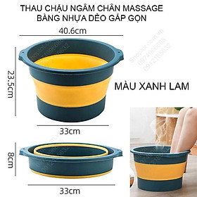 Thau chậu ngâm chân kiêm massage có thể gấp gọn, làm bằng nhựa PP-TPR mềm dẻo