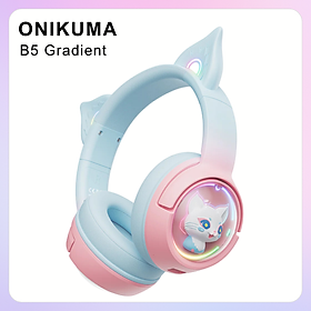 Mua Tai nghe Onikuma B5 RGB - Tai Nghe Chơi Game Không Dây Bluetooth Tai Mèo Đầy Sức Hút - White  Pink Blue - Hàng Chính Hãng