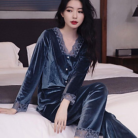 Bộ Đồ Mặc Nhà ️Đồ Ngủ Pijama Nhung Cao Cấp Siêu Mềm Mịn - ELSA