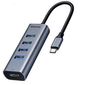 Hub chia cổng đa năng 5 in 1 PD Type-C ra 4 cổng USB 3.0 và HDMI chuẩn 4K hiệu Baseus Gen2 cho Macbook Pro / Smartphone - Hàng chính hãng