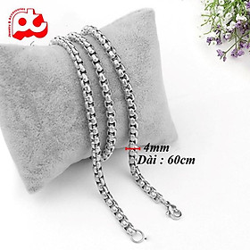 Dây chuyền nam nữ dây xích nam titan thép không gỉ bông dừa khít trangsucpt kích cỡ 4mm PTDCNA48