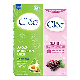 Bộ Đôi Cléo Tẩy Lông Tay Chân - Dưỡng Trắng Sáng Mờ Thâm