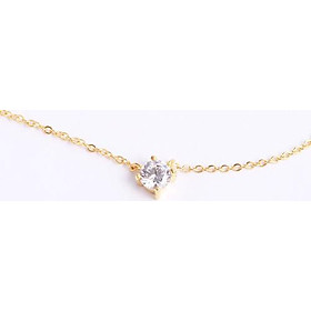 Dây chuyền bạc nữ đẹp mạ vàng 18k đá Cz trắng cao cấp Gix Jewel DC07