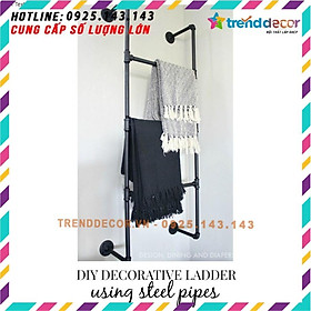 Mua Nội thất ống nước   AS11 Kệ treo gắn tường gỗ kệ ống nước kiêm giá treo quần áo chất liệu ống nước