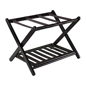 Luggage Rack Floor Standing with Shoes Shelf Suitcase Stand for Hotel Travel