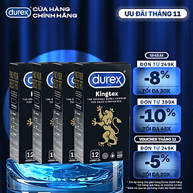 Bộ Bao Cao Su Durex Kingtex Hộp 12 Bao - 4 hộp 48 bao