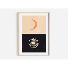 Tranh treo tường | Tranh nghệ thuật trừu tượng - Sun and Moon print, moon print, sun print, modern wall art