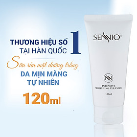 Sữa rửa mặt dưỡng trắng da Sennio Intensive Whitening Cleanser tạo bọt cấp ẩm phù hợp cho da nhạy cảm 120ml SNO 601