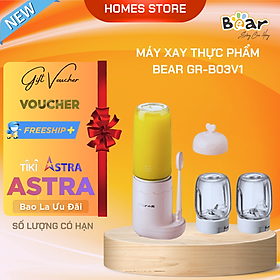 Máy Xay Thực Phẩm, Máy Xay Tiêu Tỏi Ớt Xay Ăn Dặm 3 Cối Thủy Tinh BEAR LLJ-C04J1 Công Suất 200 W - Hàng Chính Hãng