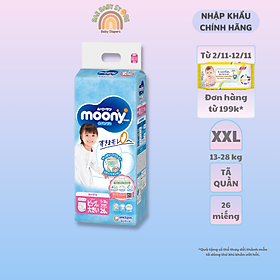 Tã quần cao cấp Moony Bé Gái L44 XL38 XXL26 - Nhập Khẩu Chính Hãng