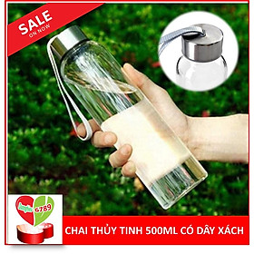 Hình ảnh Bình Nước Thủy Tinh, Chai Detox Có Dây Xách 500ml, 300ml - Duonghieu6789