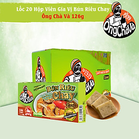 Lốc 20 Hộp Viên Gia Vị Bún Riêu Chay Gold Ông Chà Và 126g (Crab Taste Vegetable Soup Cubes)