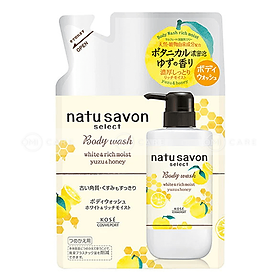 Sữa tắm tạo bọt dưỡng trắng và làm mềm mịn da SOFTYMO NATU SAVON hương cam yuzu & mật ong gói refill (360 ml/túi)